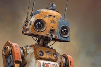 design adorable and original cartoon robot characters