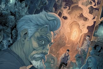 illustrate comic book covers with cinematic detail