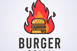food, bbq, grill, restaurant logo design