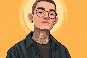 draw avatar in cartoon vector caricature portrait