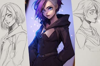draw anime character illustration