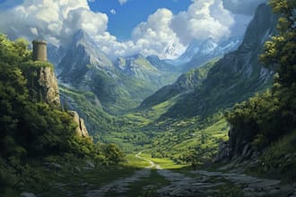 do fantasy background and landscape