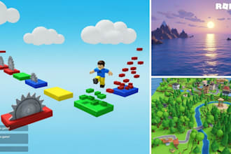 create high quality roblox game map, obbies, and 3d worldb