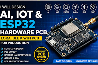 design ai, iot and esp32 hardware pcb,lora, ble and wifi pcb for production
