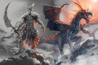 ilustrations monsters, dragons and fantasy characters