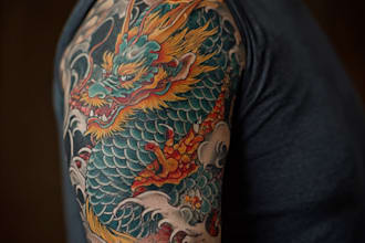 design dark japanese art for clothing or tattoo