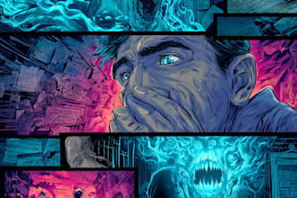do comic book page illustration with comic book illustrator