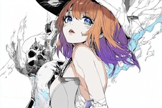 draw character sheet design in anime and manga style