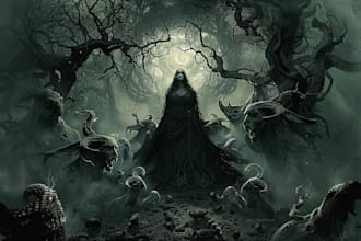 create dark art illustration