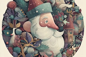 christmas children book illustration, bible illustration