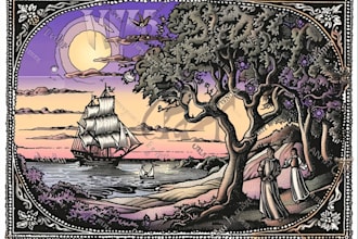 make a medieval woodcut style illustration