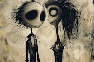 draw you in tim burton style
