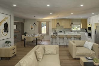 refresh multizone basement design,island kitchen,house open plan render,3dlayout