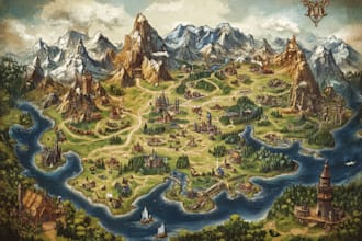 make event, tourist, and fantasy map illustration