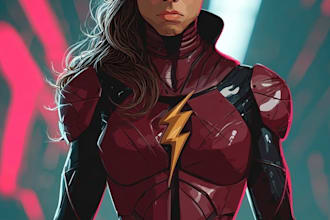 design realistic superhero character portraits