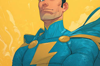 draw a custom superhero character portrait
