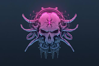 design futuristic cyberpunk logo for you