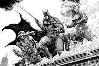 illustrate custom comic characters and superheroes