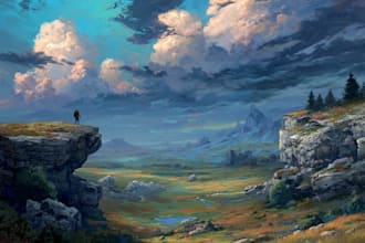 draw fantasy landscape or enviroment art for you