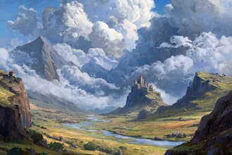 create fantasy landscape illustrations