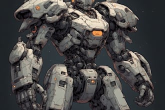 draw high quality robot, mecha concepts