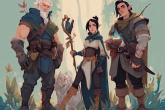 fantasy dnd party and dnd design
