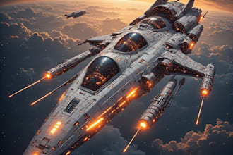 create spaceship concept art for you