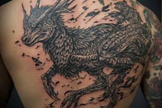 create professional trash polka tattoo design