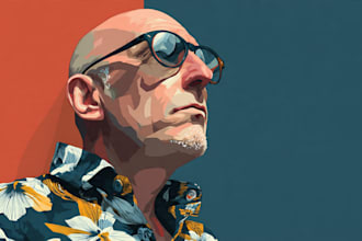 create a face into color vector art portrait