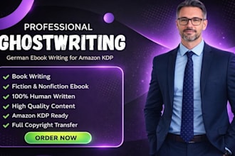 be your german ghostwriter for ebook writing, amazon kdp book publish and sell