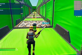 develop fortnite map, 1v1, tycoon map, parkour map, box fight, red vs blue map