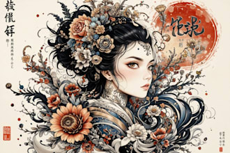 create original tattoo design in japanese irezumi style