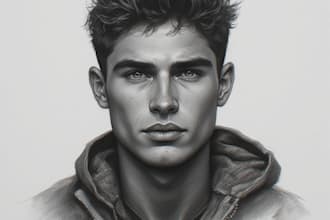 sketch a custom charcoal drawing, pencil portrait from photo