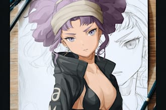 draw anime character art illustration for you