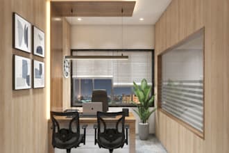 design your office interior with realistic 3d renders