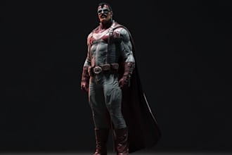 create epic cinematic superhero character art