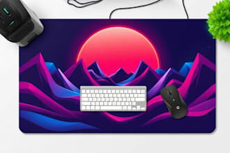 make 2d deskmat mousepad illustration for your brand