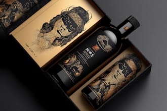create product label and packaging design for beer, wine