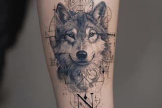 design you geometric, colorful, animal tattoo