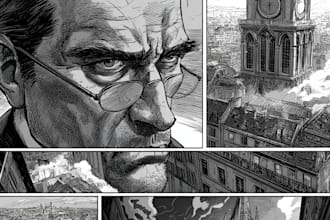 do a comic pages illustration comic book page