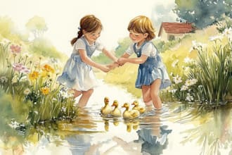 create watercolor kids book illustrations