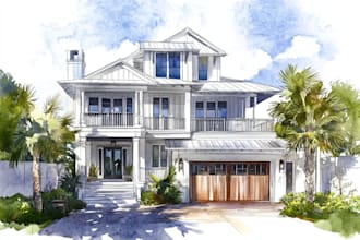 paint watercolor house portrait