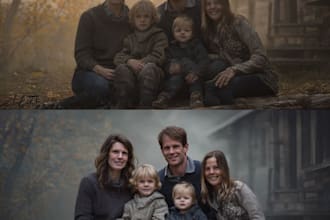 create emotional family portrait illustration