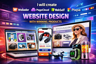 create webador pagecloud webself pixpa website design with winning products