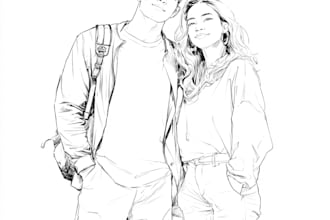 make you a lineart portrait of your friends and family