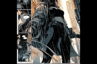 illustrate graphic novel comic book storyboard anime manga