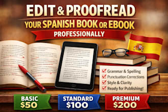 edit and proofread your spanish book or ebook professionally