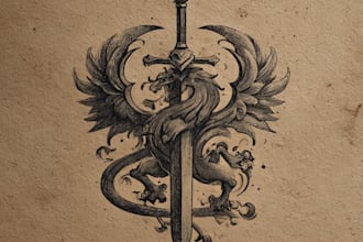 do an awesome medieval vintage fantasy logo