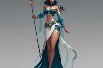 draw concept art of knights, medieval, fanatsy character
