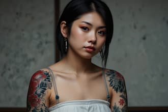 illustrate a tattoo design in japanese style